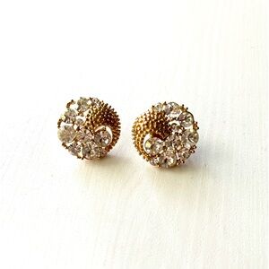 Gold Sparkle Clip On Earrings